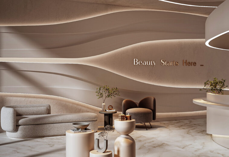 Modern Beauty Clinic: Sleek and Serene Design