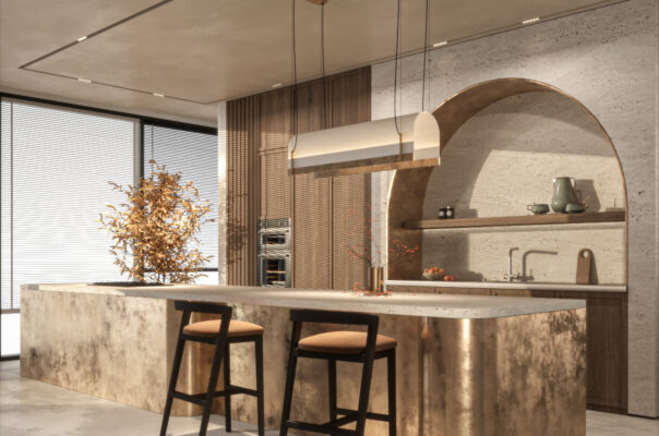 Elegant Kitchen with Metallic Accents