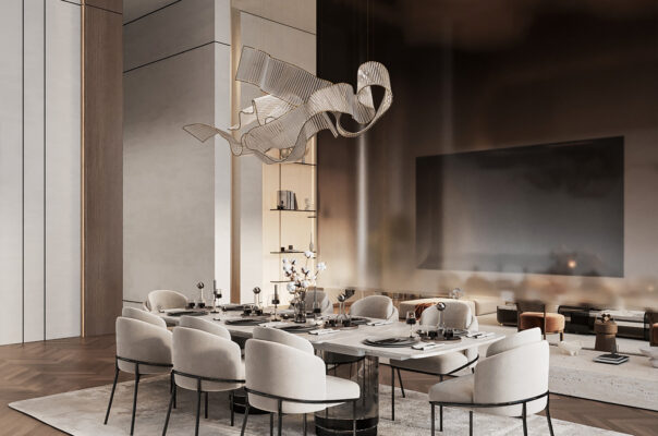 Modern Luxury Living and Dining Space | Elegant Interior Design