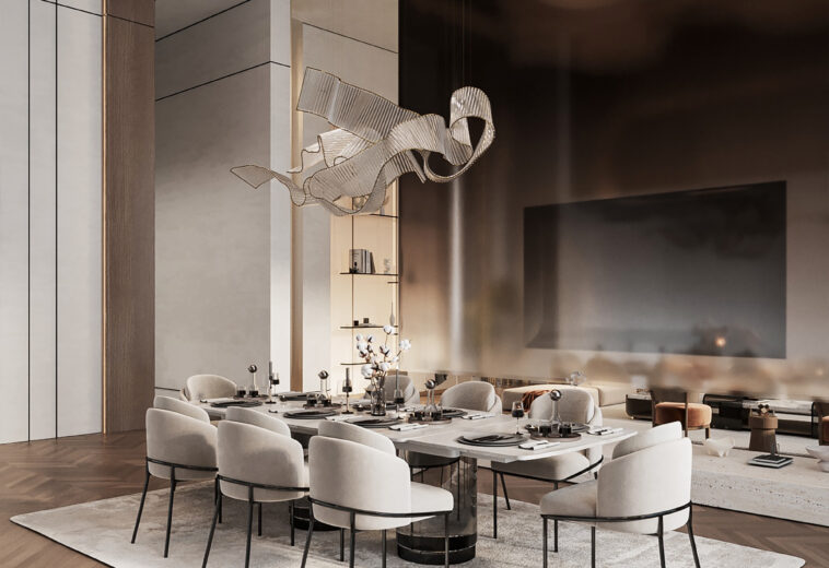 Modern Luxury Living and Dining Space | Elegant Interior Design