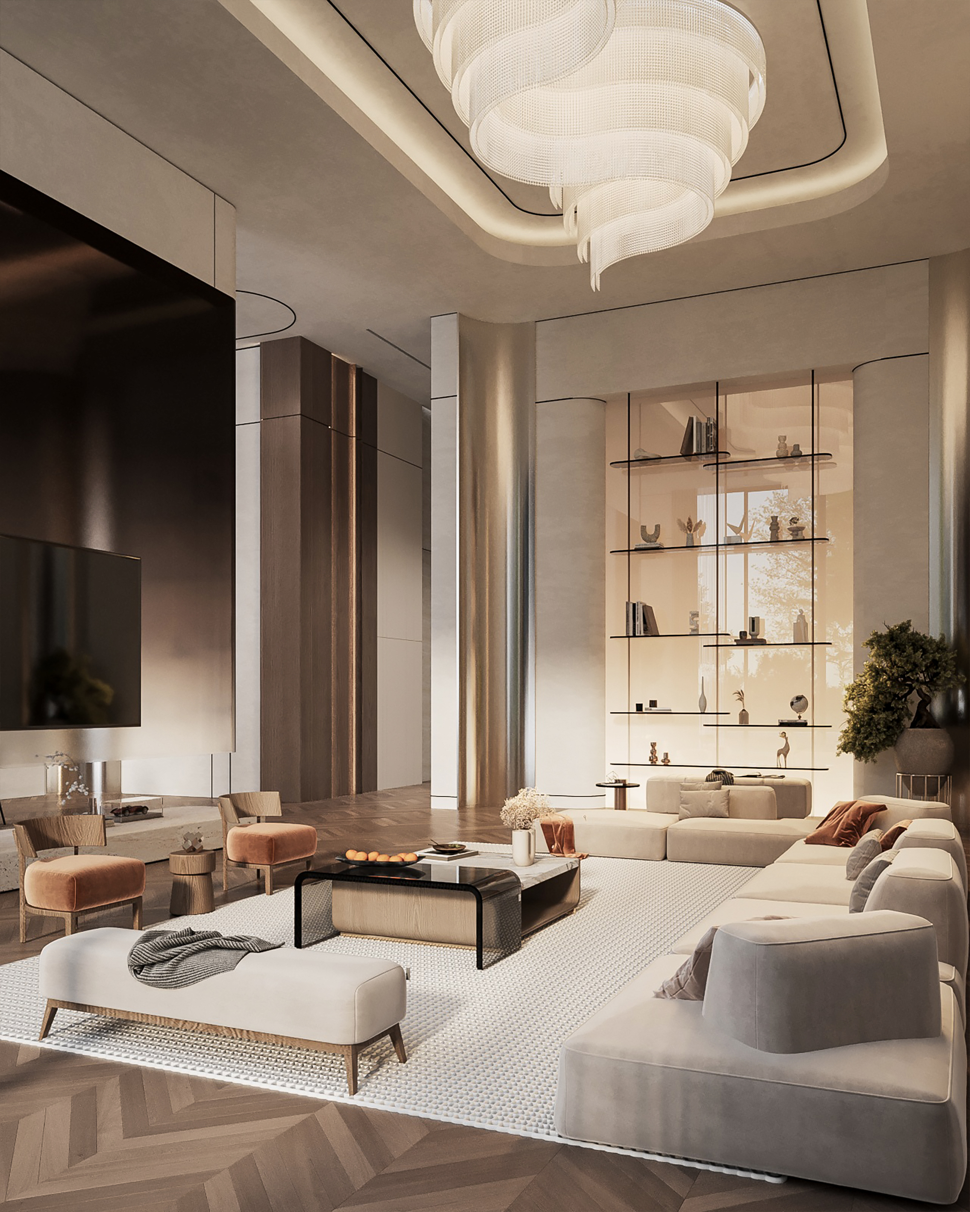 Elegant living and dining space