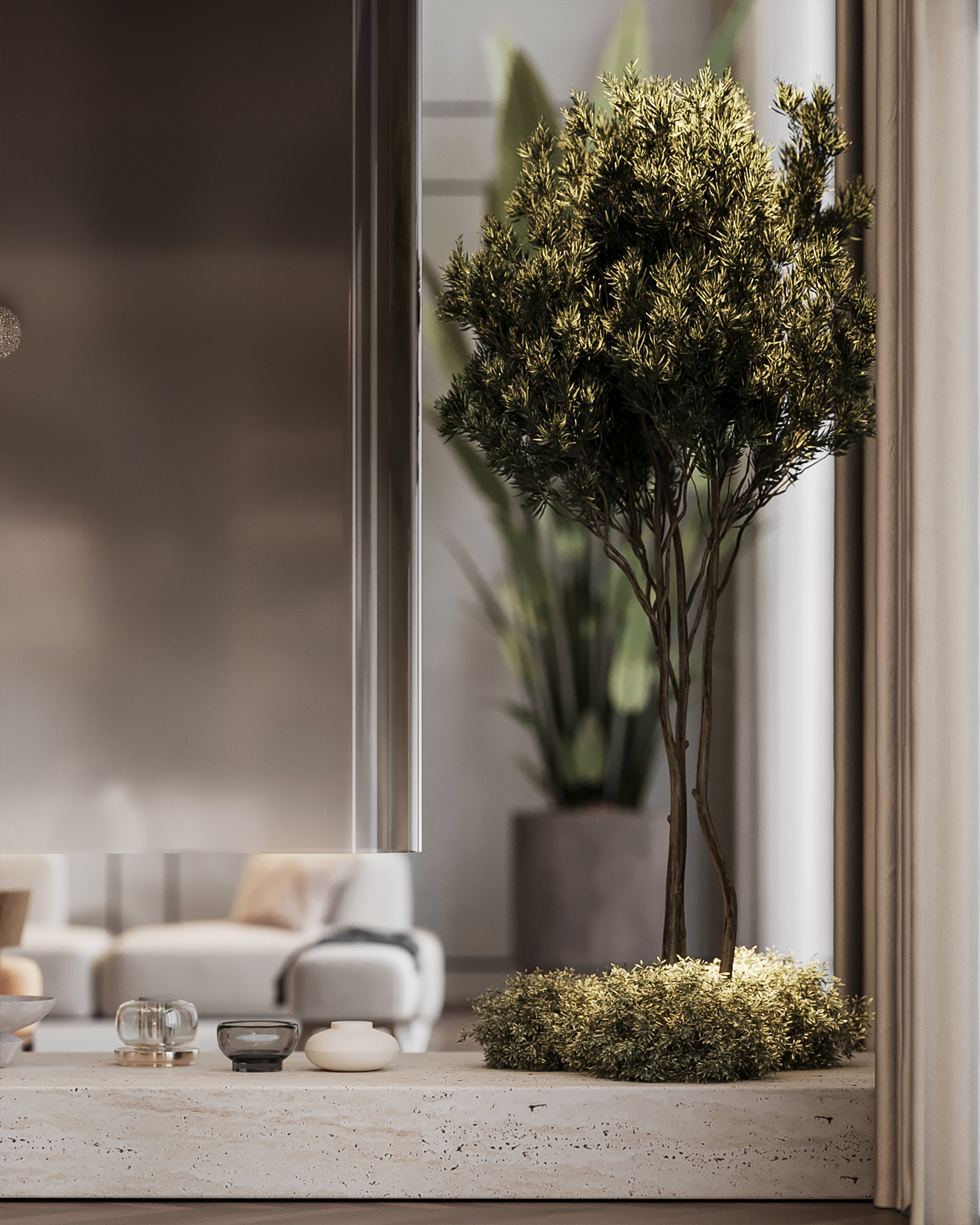 Elegant living and dining space