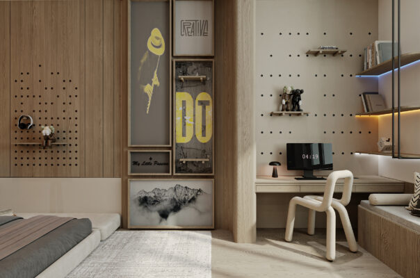 Modern Teen Bedroom with Attached Bathroom – Stylish and Functional Design Ideas