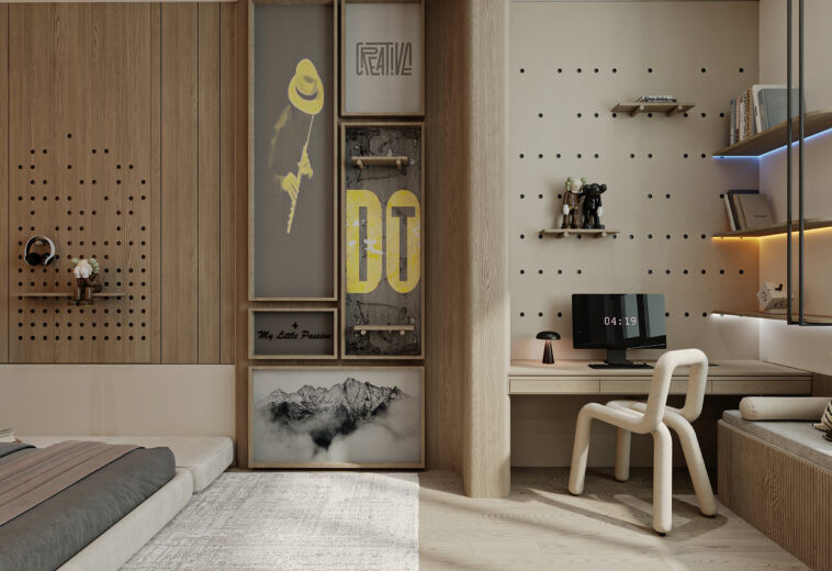 Modern Teen Bedroom with Attached Bathroom – Stylish and Functional Design Ideas