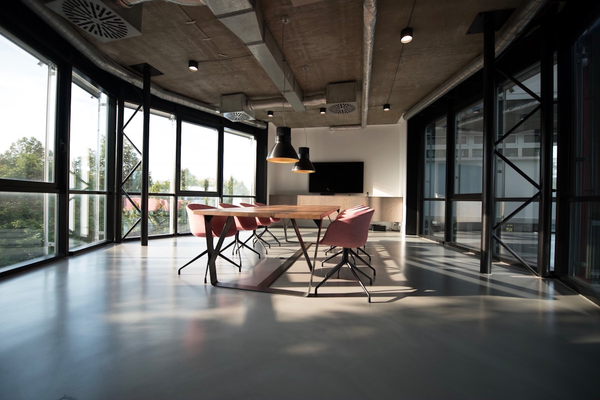 Office interior design Dubai featuring biophilic greenery and natural light